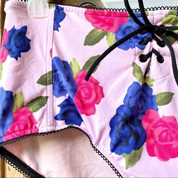 SEAFOLLY LOLA ROSE HIGH WAISTED LACE UP SIREN SWIM PANT 14 SORBET NWT - Picture 9 of 13